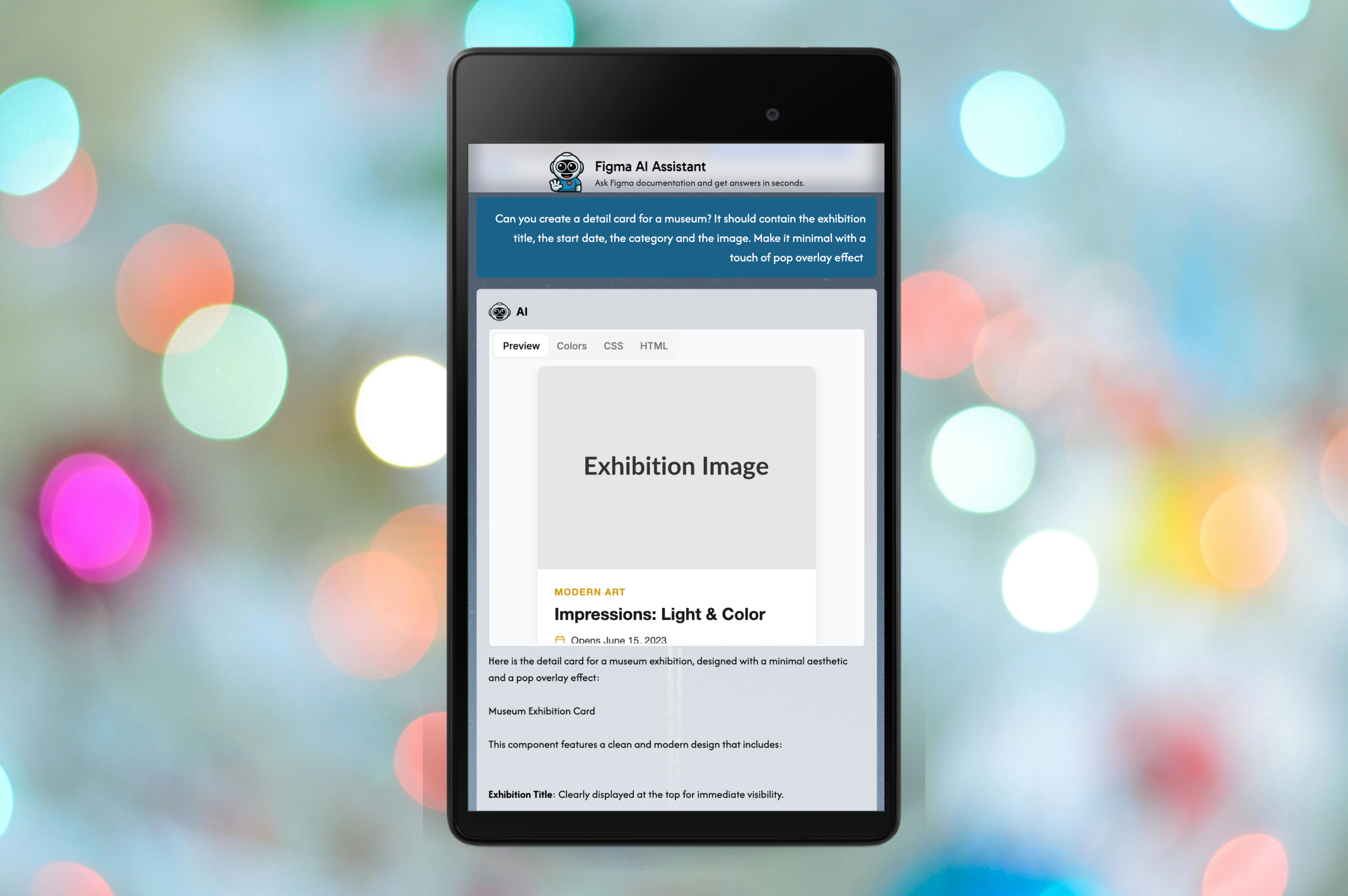A screenshot of my figma ai agent web app
